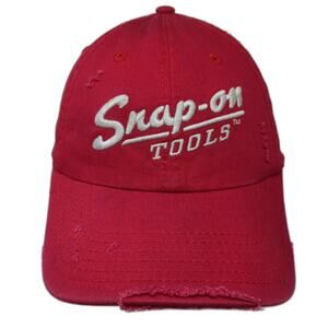 Wild Snap-on Tools Baseball Cap Red One Size Distressed Embroidered Logo Hat